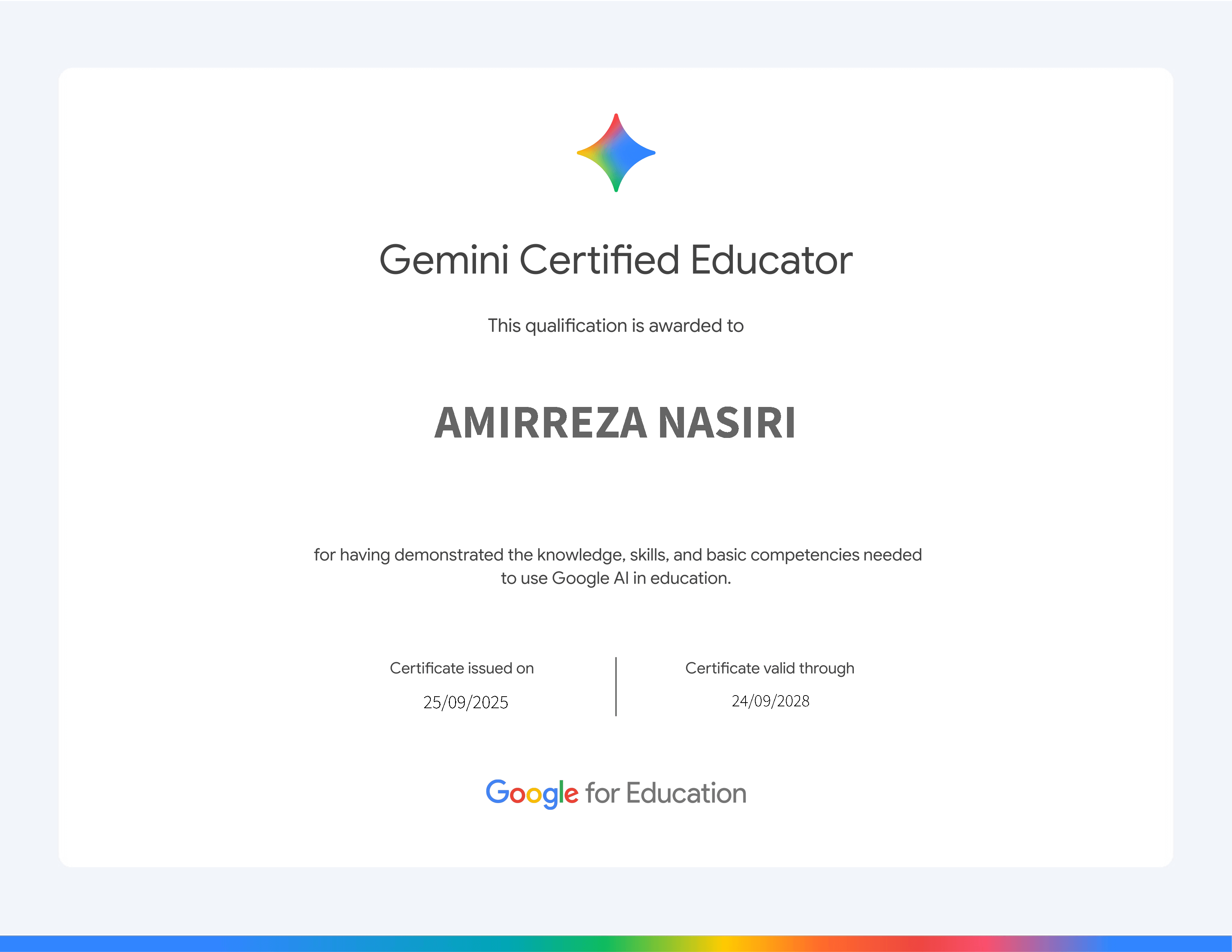 Gemini Certified Educator Certificate